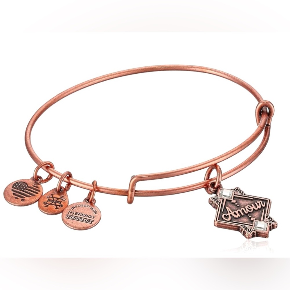 Alex And Ani - Amour (Love) Rafaelian Rose Gold w/Swarovski Square Crystals